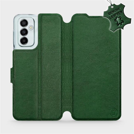 Etui ze skóry naturalnej do Samsung Galaxy M23 5G - wzór Green Leather