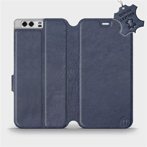 Etui ze skóry naturalnej do Huawei P10 - wzór Blue Leather