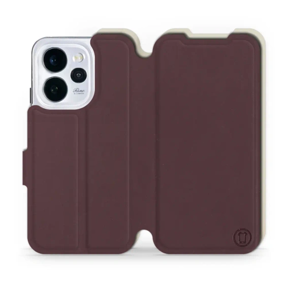 Etui Soft Touch do OPPO Reno 15 pro - wzór Matowy burgund z platyną