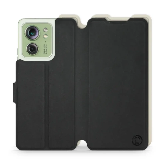 Etui Soft Touch do Motorola Edge 40 - wzór Satynowa czerń z platyną
