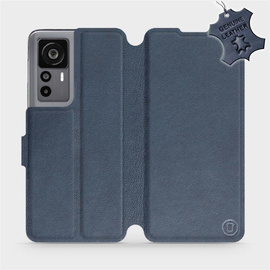 Etui ze skóry naturalnej do Xiaomi 12T - wzór Blue Leather