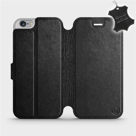 Etui ze skóry naturalnej do Apple iPhone 6s - wzór Black Leather
