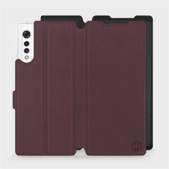 Etui Soft Touch do LG Velvet - wzór Matowy burgund z czernią