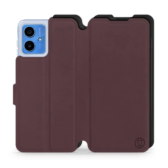 Etui Soft Touch do Motorola Moto G14 - wzór Matowy burgund z czernią