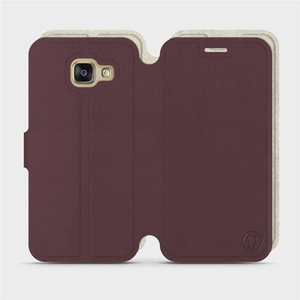 Etui Soft Touch do Samsung Galaxy A3 2016 - wzór Matowy burgund z platyną