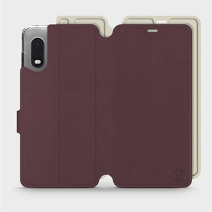 Etui Soft Touch do Samsung Galaxy Xcover PRO - wzór Matowy burgund z platyną