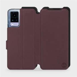 Etui Soft Touch do Vivo V21 5G - wzór Matowy burgund z czernią