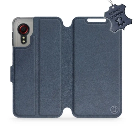 Etui ze skóry naturalnej do Samsung Galaxy Xcover 5 - wzór Blue Leather