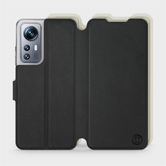 Etui Soft Touch do Xiaomi 12S - wzór Satynowa czerń z platyną