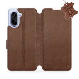 Etui ze skóry naturalnej do OnePlus Nord CE5 - wzór Brown Leather