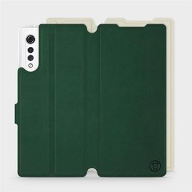 Etui Soft Touch do LG Velvet - wzór Miejska zieleń z platyną