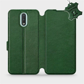 Etui ze skóry naturalnej do Nokia 2.3 - wzór Green Leather