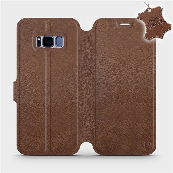 Etui ze skóry naturalnej do Samsung Galaxy S8 - wzór Brown Leather