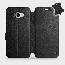 Etui ze skóry naturalnej do Samsung Galaxy J4 Plus 2018 - wzór Black Leather