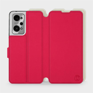 Etui Soft Touch do Realme GT 2 - wzór Żywa czerwień z platyną