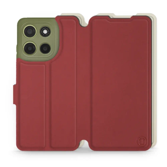 Etui Soft Touch do Motorola Moto G15 - wzór Zachodząca czerwień z platyną