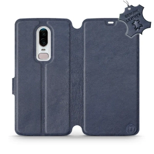 Etui ze skóry naturalnej do OnePlus 6 A6000 - wzór Blue Leather