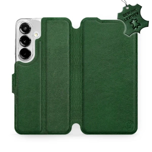 Etui ze skóry naturalnej do Samsung Galaxy S25 - wzór Green Leather