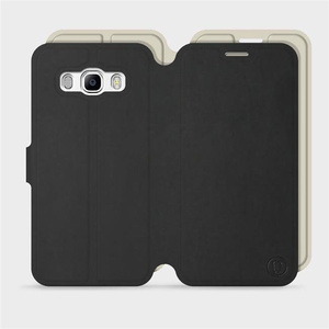 Etui Soft Touch do Samsung Galaxy J5 2016 - wzór Satynowa czerń z platyną