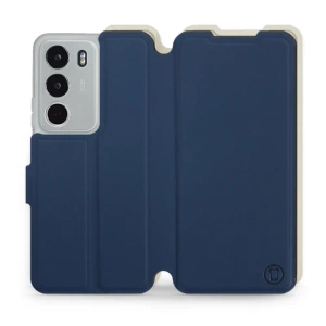 Etui Soft Touch do Realme C71 - wzór Głęboki granat z platyną