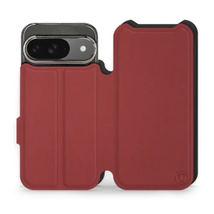 Etui Soft Touch do Google Pixel 9 - wzór Zachodząca czerwień z czernią