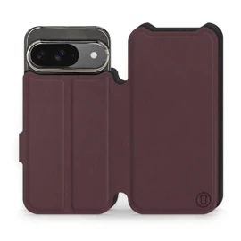 Etui Soft Touch do Google Pixel 9 - wzór Matowy burgund z czernią
