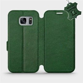 Etui ze skóry naturalnej do Samsung Galaxy S7 Edge - wzór Green Leather