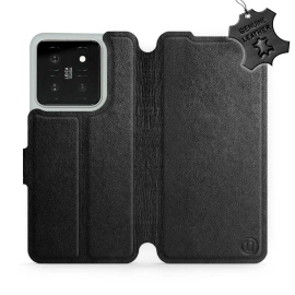 Etui ze skóry naturalnej do Xiaomi 14 - wzór Black Leather