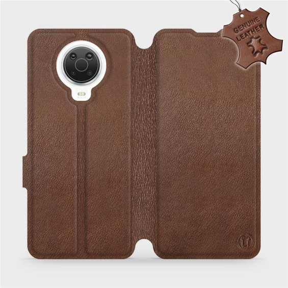 Etui ze skóry naturalnej do Nokia G20 - wzór Brown Leather