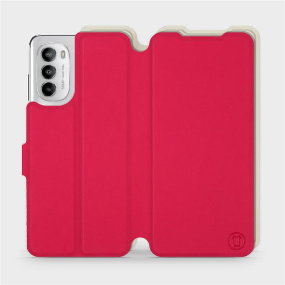 Etui Soft Touch do Motorola Moto G82 5G - wzór Żywa czerwień z platyną