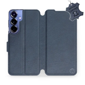 Etui ze skóry naturalnej do Samsung Galaxy S25 Plus - wzór Blue Leather
