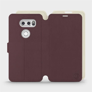 Etui Soft Touch do LG V30 - wzór Matowy burgund z platyną