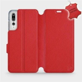 Etui ze skóry naturalnej do Huawei P20 Pro - wzór Red Leather