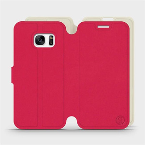 Etui Soft Touch do Samsung Galaxy S7 - wzór Żywa czerwień z platyną