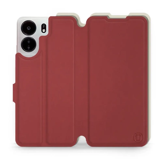 Etui Soft Touch do Xiaomi POCO C65 - wzór Zachodząca czerwień z platyną