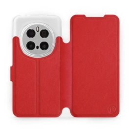 Etui ze skóry naturalnej do Huawei Honor Magic7 Pro 5G - wzór Red Leather