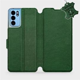 Etui ze skóry naturalnej do OPPO Reno 6 5G - wzór Green Leather