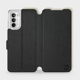 Etui Soft Touch do Motorola Moto G82 5G - wzór Satynowa czerń z platyną