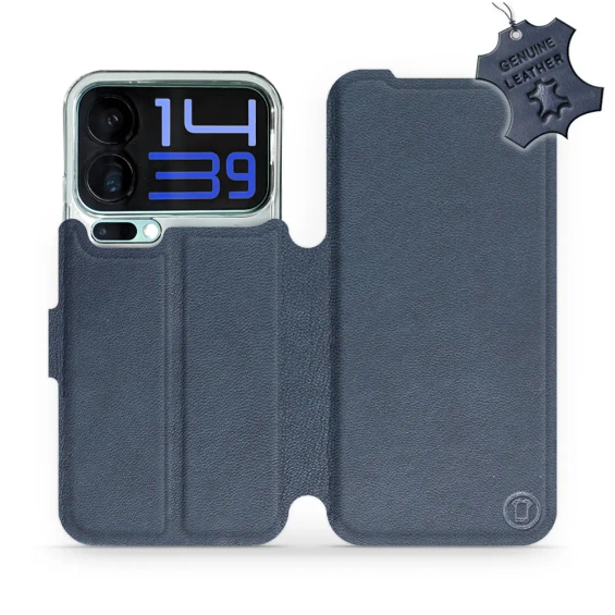 Etui ze skóry naturalnej do Xiaomi 17 Pro Max - wzór Blue Leather