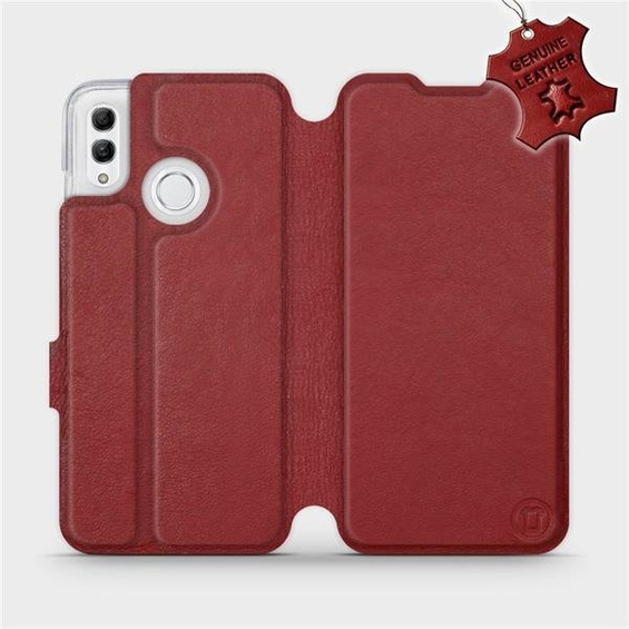 Etui ze skóry naturalnej do Huawei Honor 10 Lite - wzór Dark Red Leather