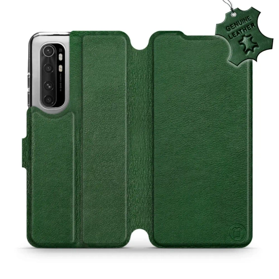 Etui ze skóry naturalnej do Xiaomi Mi Note 10 Lite - wzór Green Leather