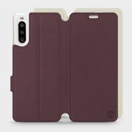 Etui Soft Touch do Sony Xperia 10 II - wzór Matowy burgund z platyną