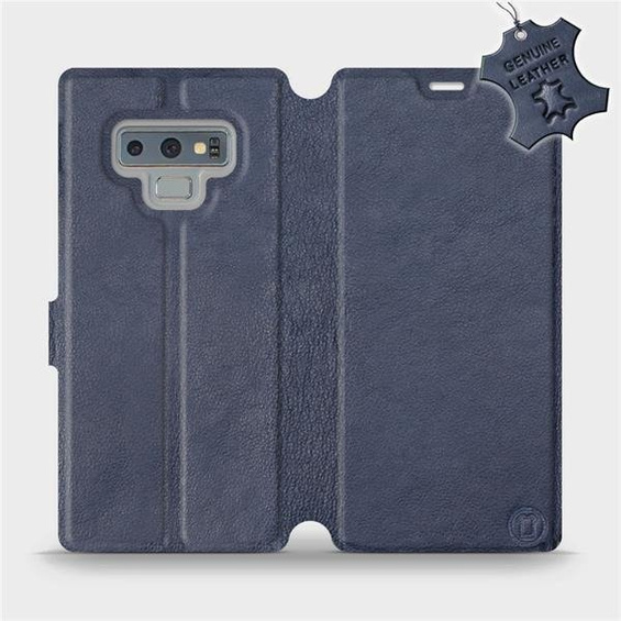 Etui ze skóry naturalnej do Samsung Galaxy Note 9 - wzór Blue Leather