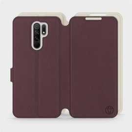 Etui Soft Touch do Xiaomi Redmi 9 - wzór Matowy burgund z platyną