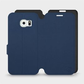 Etui Soft Touch do Samsung Galaxy S6 Edge - wzór Głęboki granat z czernią