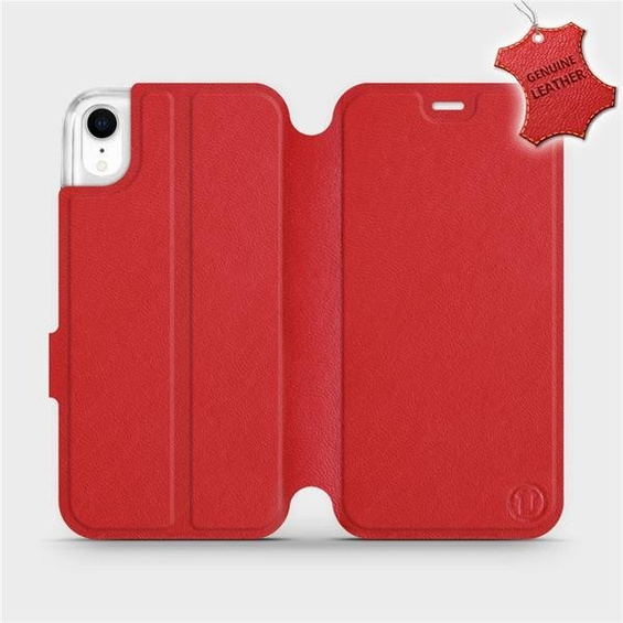 Etui ze skóry naturalnej do Apple iPhone XR - wzór Red Leather