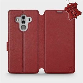 Etui ze skóry naturalnej do Huawei Mate 10 Pro - wzór Dark Red Leather