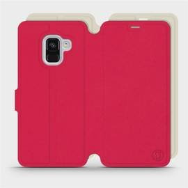 Etui Soft Touch do Samsung Galaxy A8 2018 - wzór Żywa czerwień z platyną