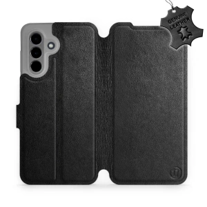 Etui ze skóry naturalnej do Samsung Galaxy A26 5G - wzór Black Leather