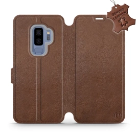 Etui ze skóry naturalnej do Samsung Galaxy S9 Plus - wzór Brown Leather